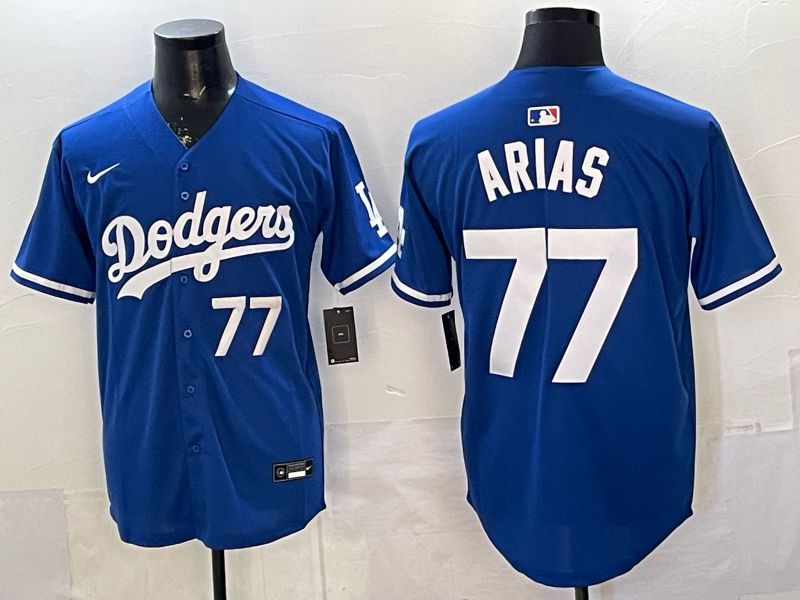Men 2026 Los Angeles Dodgers #77 Arias Blue Game Nike MLB Jersey style 01